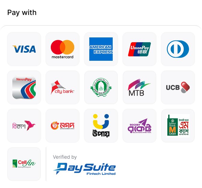 Payment channels supported through PaySuite